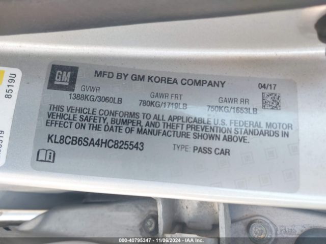 KL8CB6SA4HC825543 Chevrolet Spark Ls Cvt