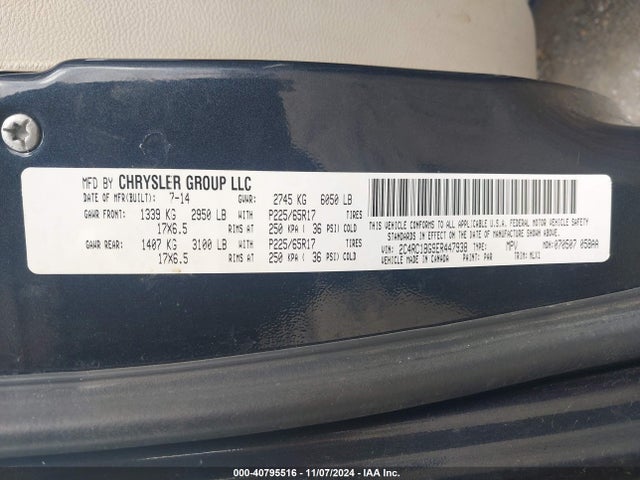 2C4RC1BG9ER447938 Chrysler Town and Country