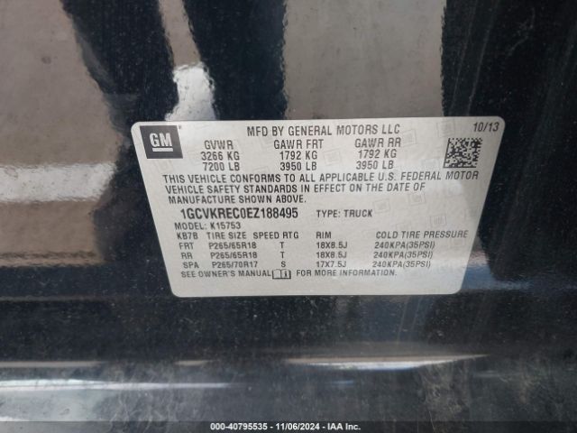 1GCVKREC0EZ188495 Chevrolet Silverado 1500 2lt