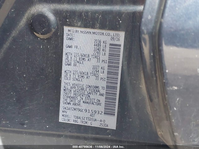 Nissan Rogue Sl 2016 5N1AT2MT9GC915932 Image 9