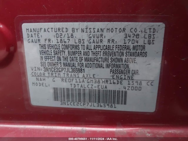 Nissan Versa Note S 2018 3N1CE2CP7JL365981 Image 9
