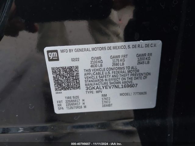 3GKALYEV7NL169607 GMC Terrain Awd At4