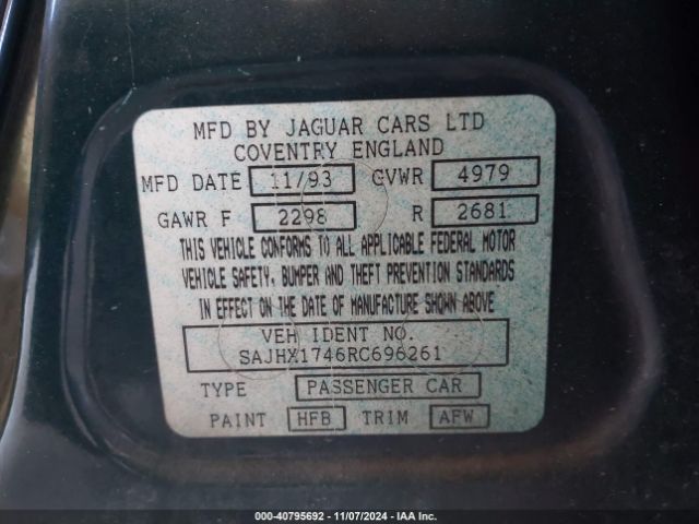 1994 JAGUAR XJ6 SAJHX1746RC696261 Photo 8