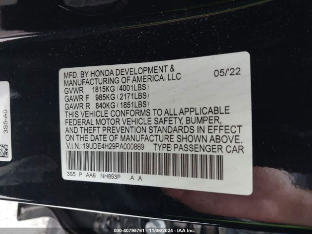 19UDE4H29PA000889 Acura Integra
