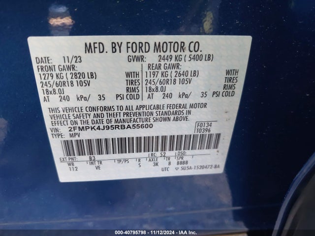 Ford EDGE SEL 2024 2FMPK4J95RBA55600 Image 9