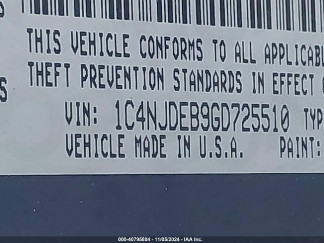 1C4NJDEB9GD725510 Jeep Compass High Altitude Edition