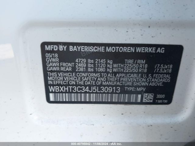 WBXHT3C34J5L30913 BMW X1 Xdrive28i