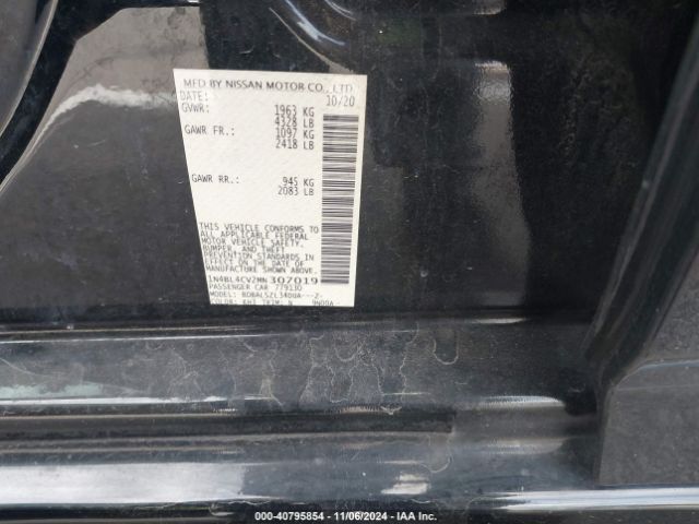 1N4BL4CV2MN307019 Nissan Altima Sr Fwd