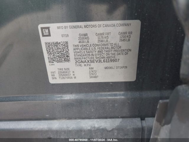 2GNAXSEV3L6119907 Chevrolet Equinox Awd Ls