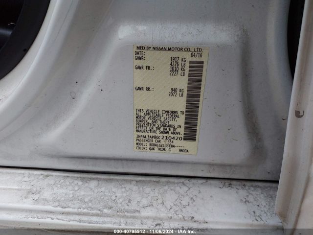 1N4AL3AP8GC210420 Nissan Altima 2.5/2.5 S/2.5 Sl/2.5 Sr/2.5 Sv