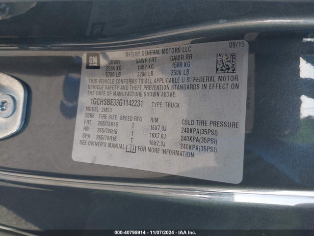 1GCHSBE33G1142231 Chevrolet Colorado Wt