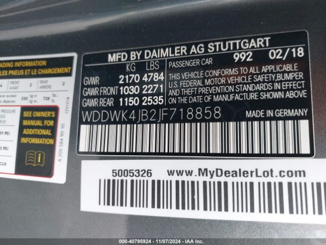WDDWK4JB2JF718858 Mercedes-Benz C 300