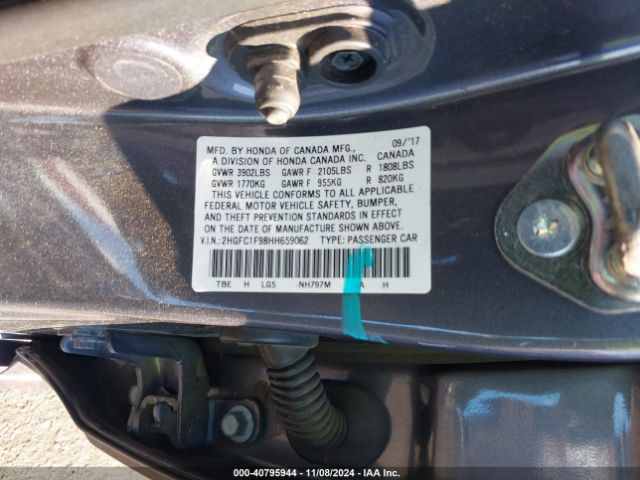 2HGFC1F98HH659062 Honda Civic Touring