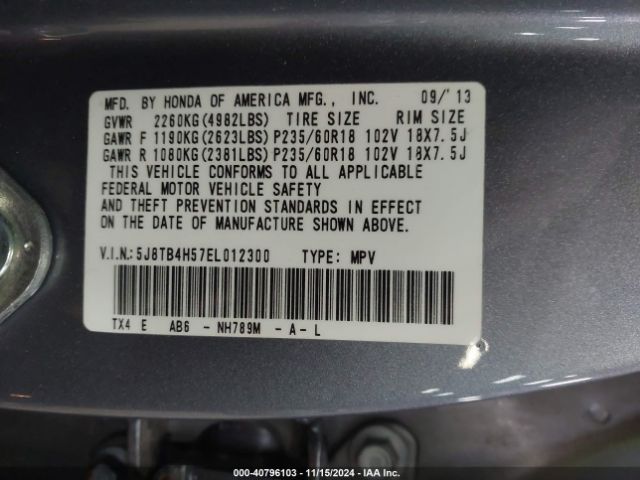 5J8TB4H57EL012300 Acura RDX