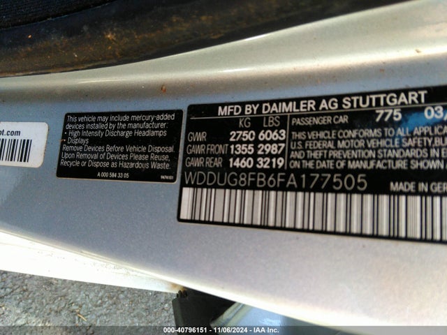 WDDUG8FB6FA177505 Mercedes-Benz S 550 4matic