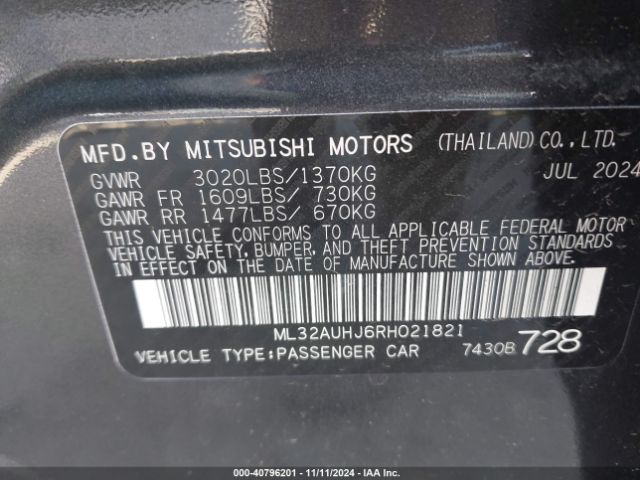 2024 MITSUBISHI MIRAGE ML32AUHJ6RH021821 Photo 8