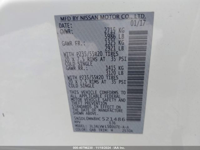 5N1DL0MN8HC521486 Infiniti QX60