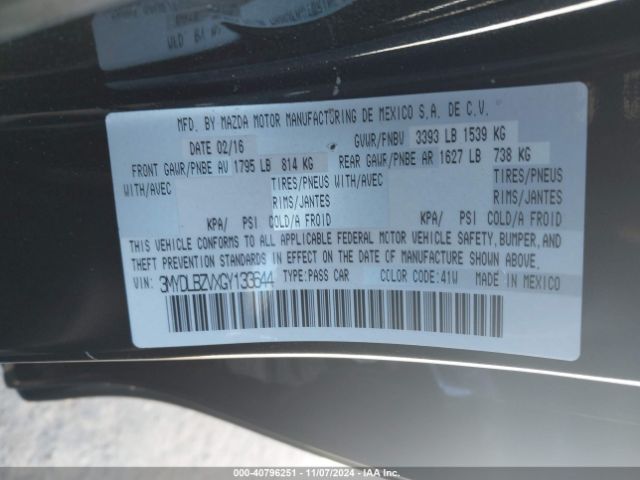 3MYDLBZVXGY133644 Scion IA