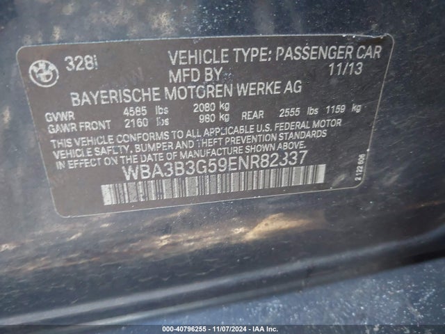 WBA3B3G59ENR82337 BMW 328i Xdrive