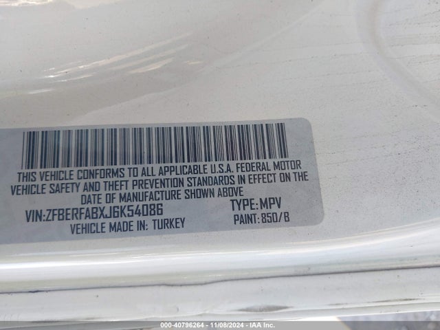 ZFBERFABXJ6K54086 RAM Promaster City Tradesman
