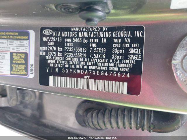 5XYKWDA7XEG476624 KIA Sorento Limited V6