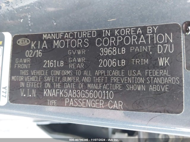 KIA FORTE LX 2016 KNAFK5A83G5600110 Image 9