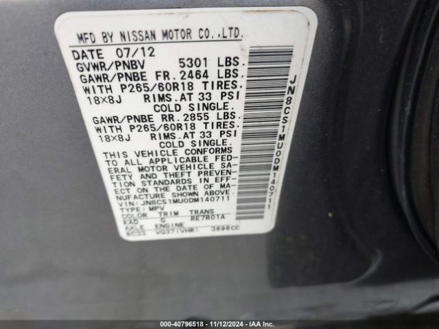 2013 INFINITI FX37 JN8CS1MU0DM140711 Photo 8