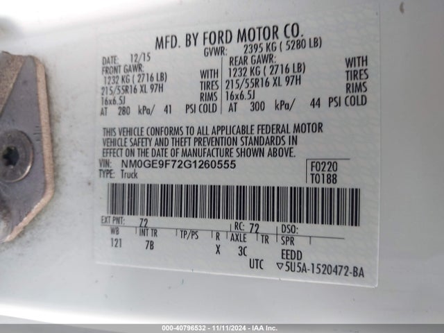 Ford Transit Connect Xlt 2016 NM0GE9F72G1260555 Image 9