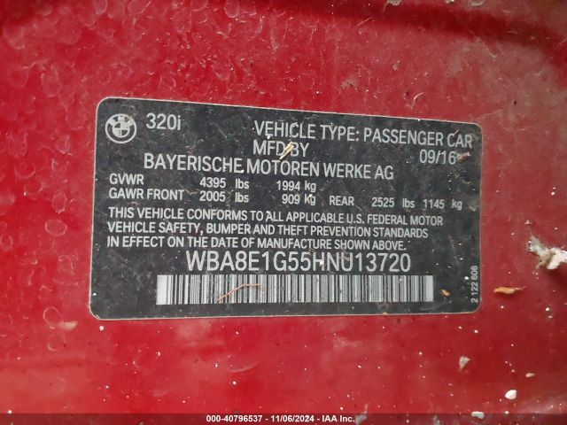 WBA8E1G55HNU13720 BMW 320i