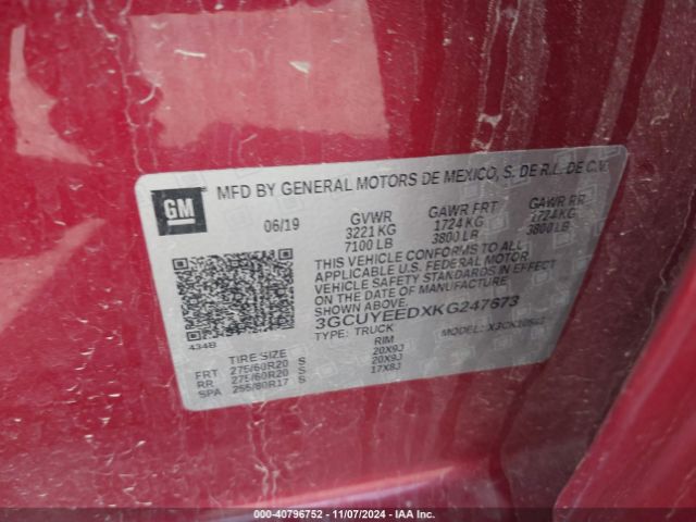3GCUYEEDXKG247673 Chevrolet Silverado 1500 Rst