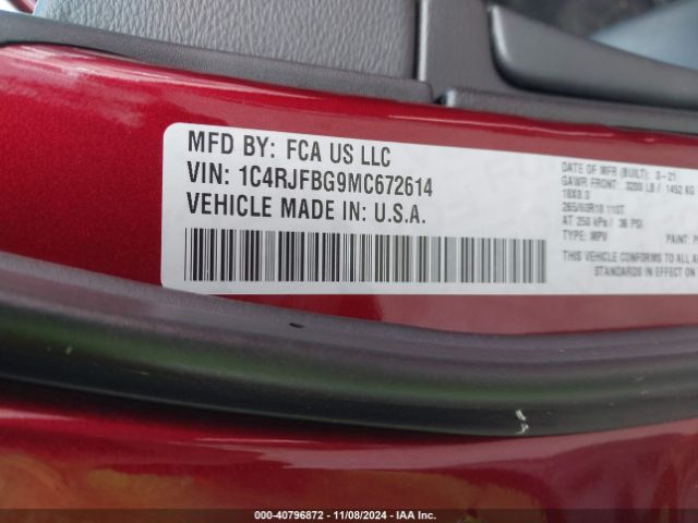 2021 JEEP GRAND CHEROKEE 1C4RJFBG9MC672614 Photo 8