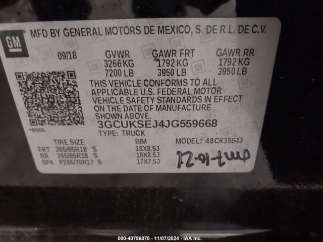 Chevrolet Silverado 1500 2lz 2018 3GCUKSEJ4JG559668 Image 9