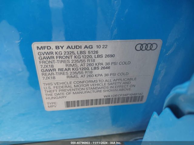 WA1DECF34P1049142 Audi Q3 Premium 45 Tfsi S Line Quattro Tiptronic
