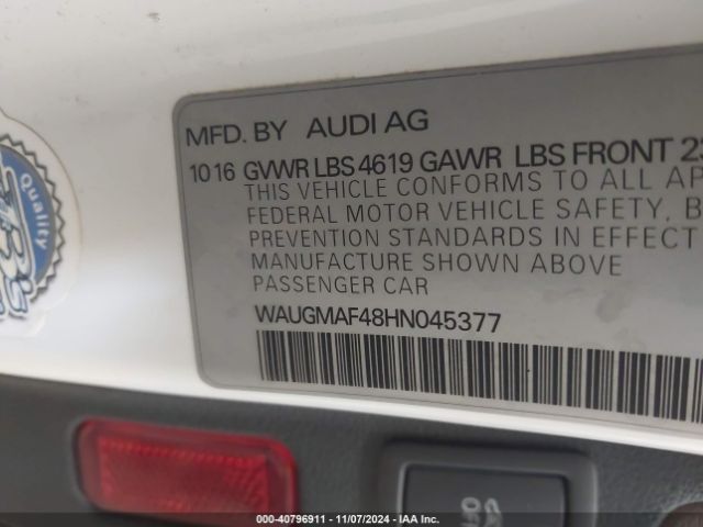 WAUGMAF48HN045377 Audi A4 2.0t Ultra Premium