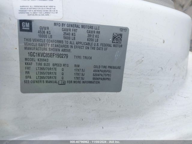 1GC1KVC85EF190279 Chevrolet Silverado 2500hd Work Truck