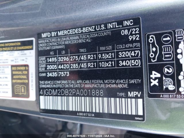 2023 MERCEDES-BENZ EQS 450+ SUV 4JGDM2DB2PA001888 Photo 8