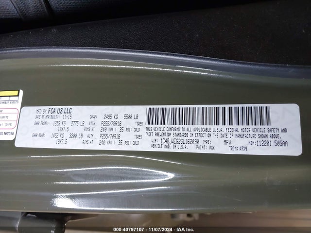1C4BJWEG2GL162090 Jeep Wrangler Unlimited Sahara