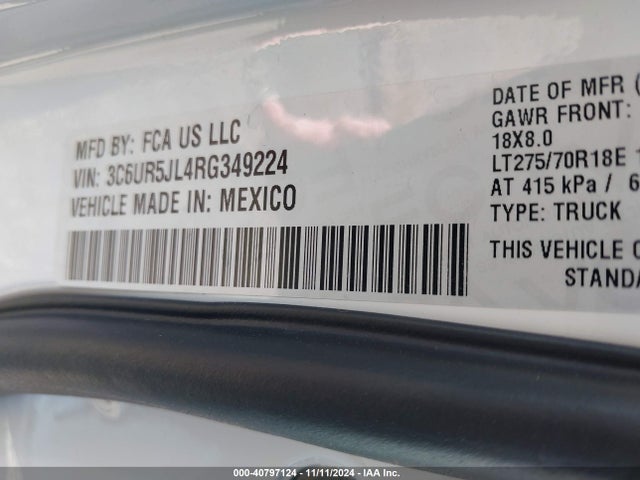 3C6UR5JL4RG349224 RAM 2500