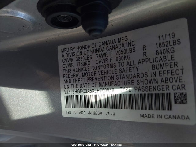 Honda CIVIC SI COUPE 2020 2HGFC3A5XLH750889 Image 9