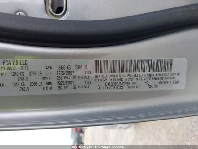 3C4PDCAB9JT427685 Dodge JOURNEY SE