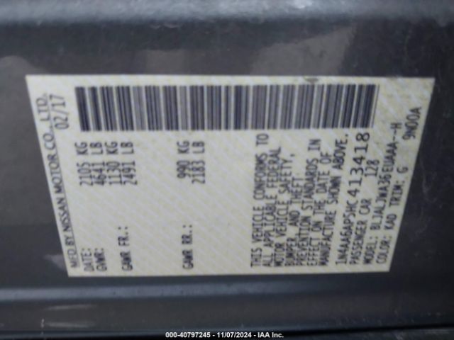 1N4AA6AP5HC413418 Nissan Maxima 3.5 Sv