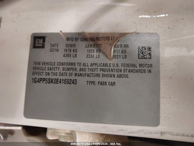 1G4PP5SK0E4169243 Buick Verano