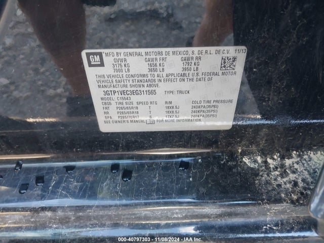 GMC Sierra 1500 Slt 2014 3GTP1VEC3EG311565 Image 9