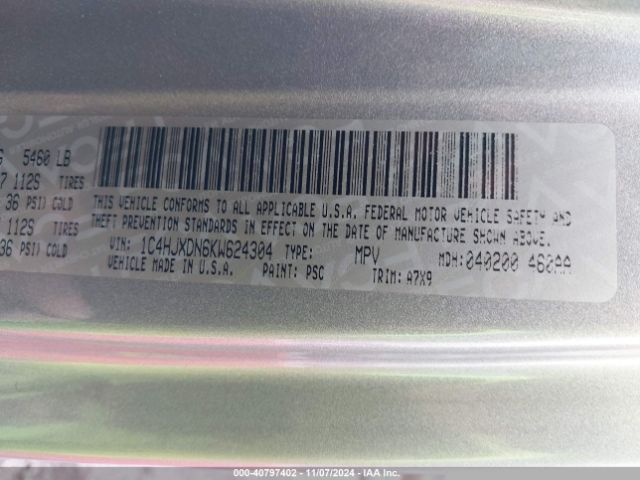 1C4HJXDN6KW624304 Jeep Wrangler Unlimited Sport S 4x4
