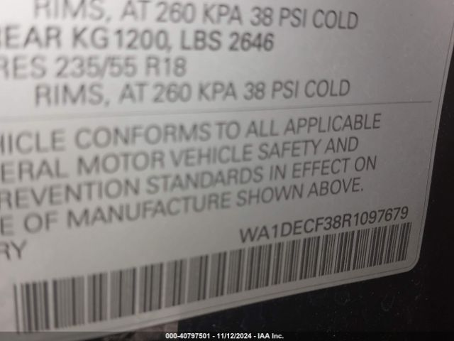 WA1DECF38R1097679 Audi Q3 Premium 45 Tfsi S Line Quattro Tiptronic