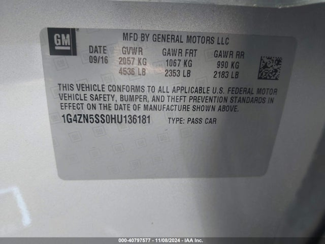 1G4ZN5SS0HU136181 Buick Lacrosse Preferred