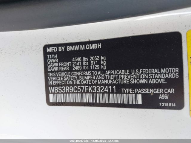 WBS3R9C57FK332411 BMW M4