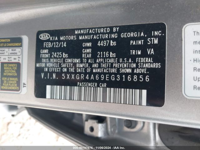 5XXGR4A69EG316856 KIA Optima Sx Turbo