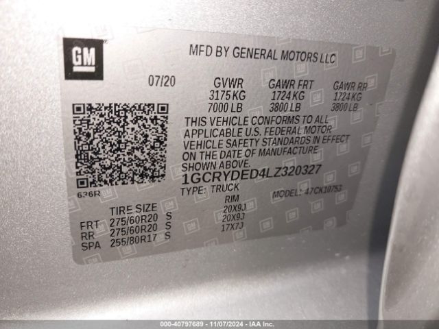 1GCRYDED4LZ320327 Chevrolet Silverado 1500