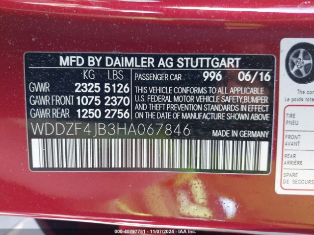 WDDZF4JB3HA067846 Mercedes-Benz E 300